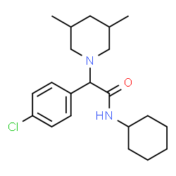 ChemSpider 2D Image | 2-(4-Chlorophenyl)-N-cyclohexyl-2-(3,5-dimethyl-1-piperidinyl)acetamide | C21H31ClN2O