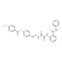 ChemSpider 2D Image | 4-{[(Oxo{[2-(phenylcarbamoyl)phenyl]amino}acetyl)hydrazono]methyl}phenyl 4-methoxybenzoate | C30H24N4O6