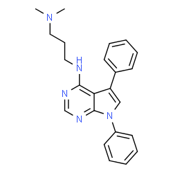 ChemSpider 2D Image | N'-(5,7-Diphenyl-7H-pyrrolo[2,3-d]pyrimidin-4-yl)-N,N-dimethyl-1,3-propanediamine | C23H25N5