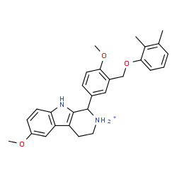 ChemSpider 2D Image | 1-{3-[(2,3-Dimethylphenoxy)methyl]-4-methoxyphenyl}-6-methoxy-2,3,4,9-tetrahydro-1H-beta-carbolin-2-ium | C28H31N2O3