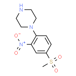 ChemSpider 2D Image | 1-[4-(Methylsulfonyl)-2-nitrophenyl]piperazine | C11H15N3O4S