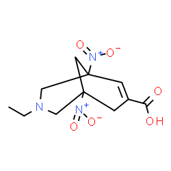 ChemSpider 2D Image | 3-Ethyl-1,5-dinitro-3-azabicyclo[3.3.1]non-6-ene-7-carboxylic acid | C11H15N3O6