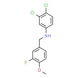 ChemSpider 2D Image | 3,4-Dichloro-N-(3-fluoro-4-methoxybenzyl)aniline | C14H12Cl2FNO