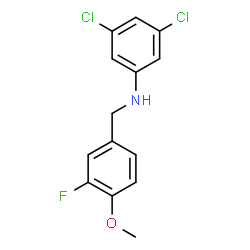 ChemSpider 2D Image | 3,5-Dichloro-N-(3-fluoro-4-methoxybenzyl)aniline | C14H12Cl2FNO