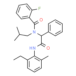 ChemSpider 2D Image | N-[2-(2-ethyl-6-methylanilino)-2-oxo-1-phenylethyl]-2-fluoro-N-isobutylbenzamide | C28H31FN2O2