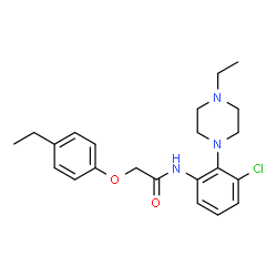 ChemSpider 2D Image | N-[3-Chloro-2-(4-ethyl-1-piperazinyl)phenyl]-2-(4-ethylphenoxy)acetamide | C22H28ClN3O2