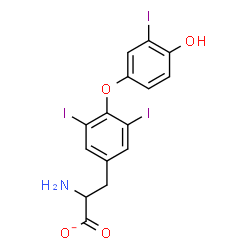 ChemSpider 2D Image | 2-Amino-3-[4-(4-hydroxy-3-iodophenoxy)-3,5-diiodophenyl]propanoate | C15H11I3NO4