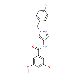 ChemSpider 2D Image | N-[1-(4-Chlorobenzyl)-1H-pyrazol-4-yl]-3,5-dimethoxybenzamide | C19H18ClN3O3
