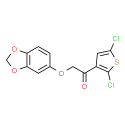 ChemSpider 2D Image | 2-(1,3-Benzodioxol-5-yloxy)-1-(2,5-dichloro-3-thienyl)ethanone | C13H8Cl2O4S