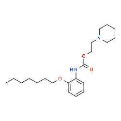 ChemSpider 2D Image | 2-(1-Piperidinyl)ethyl [2-(heptyloxy)phenyl]carbamate | C21H34N2O3
