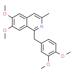 ChemSpider 2D Image | 1-(3,4-Dimethoxybenzyl)-6,7-dimethoxy-3-methylisoquinoline | C21H23NO4