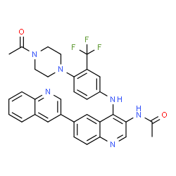 ChemSpider 2D Image | N-(4'-{[4-(4-Acetyl-1-piperazinyl)-3-(trifluoromethyl)phenyl]amino}-3,6'-biquinolin-3'-yl)acetamide | C33H29F3N6O2