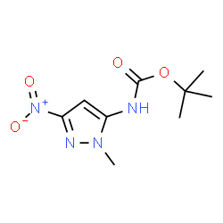ChemSpider 2D Image | tert-butyl N-(2-methyl-5-nitropyrazol-3-yl)carbamate | C9H14N4O4