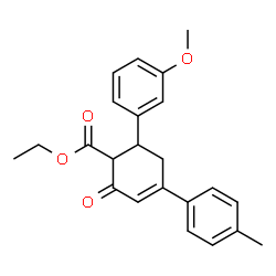 ChemSpider 2D Image | Ethyl 6-(3-methoxyphenyl)-4-(4-methylphenyl)-2-oxo-3-cyclohexene-1-carboxylate | C23H24O4