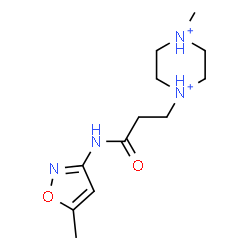 ChemSpider 2D Image | 1-Methyl-4-{3-[(5-methyl-1,2-oxazol-3-yl)amino]-3-oxopropyl}piperazinediium | C12H22N4O2