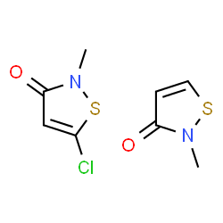 ChemSpider 2D Image | 5-chloro-2-methyl-1,2-thiazol-3-one;2-methyl-1,2-thiazol-3-one | C8H9ClN2O2S2