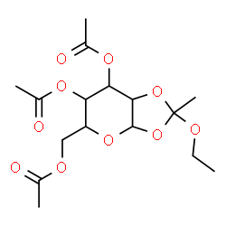 ChemSpider 2D Image | 3,4,6-Tri-O-acetyl-1,2-O-(1-ethoxyethylidene)hexopyranose | C16H24O10