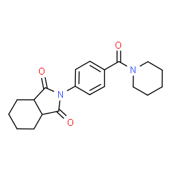 ChemSpider 2D Image | 2-[4-(piperidine-1-carbonyl)phenyl]-hexahydroisoindole-1,3-dione | C20H24N2O3