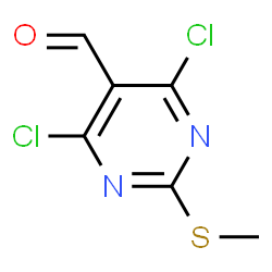 ChemSpider 2D Image | 4,6-Dichloro-5-formyl-2-(methylthio)pyrimidine | C6H4Cl2N2OS