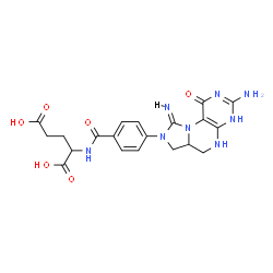 ChemSpider 2D Image | N-{4-[(9E)-3-Amino-9-imino-1-oxo-1,4,5,6,6a,7-hexahydroimidazo[1,5-f]pteridin-8(9H)-yl]benzoyl}glutamic acid | C20H22N8O6