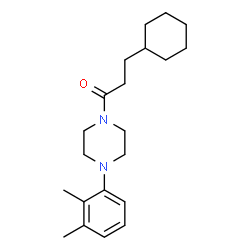 ChemSpider 2D Image | 3-Cyclohexyl-1-[4-(2,3-dimethylphenyl)-1-piperazinyl]-1-propanone | C21H32N2O