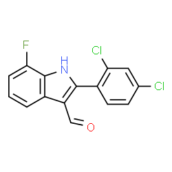 ChemSpider 2D Image | 2-(2,4-Dichlorophenyl)-7-fluoro-1H-indole-3-carbaldehyde | C15H8Cl2FNO