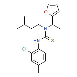 ChemSpider 2D Image | 3-(2-Chloro-4-methylphenyl)-1-[1-(2-furyl)ethyl]-1-(3-methylbutyl)thiourea | C19H25ClN2OS