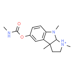 ChemSpider 2D Image | 1,3a,8-Trimethyl-5-[(methylcarbamoyl)oxy]-1,2,3,3a,8,8a-hexahydropyrrolo[2,3-b]indol-1-ium | C15H22N3O2