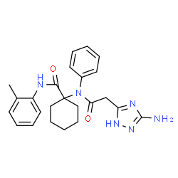 ChemSpider 2D Image | 1-{[(3-Amino-1H-1,2,4-triazol-5-yl)acetyl](phenyl)amino}-N-(2-methylphenyl)cyclohexanecarboxamide | C24H28N6O2