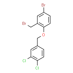 ChemSpider 2D Image | 4-Bromo-2-(bromomethyl)-1-[(3,4-dichlorobenzyl)oxy]benzene | C14H10Br2Cl2O