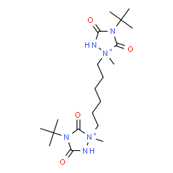 ChemSpider 2D Image | 1,1'-(1,6-Hexanediyl)bis[1-methyl-4-(2-methyl-2-propanyl)-3,5-dioxo-1,2,4-triazolidin-1-ium] | C20H38N6O4