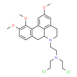 ChemSpider 2D Image | 2-Chloro-N-(2-chloroethyl)-N-[2-(2,10,11-trimethoxy-4,5,6a,7-tetrahydro-6H-dibenzo[de,g]quinolin-6-yl)ethyl]ethanamine | C25H32Cl2N2O3