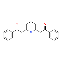 ChemSpider 2D Image | 2-[6-(b-Hydroxyphenethyl)-1-methyl-2-piperidyl]acetophenone | C22H27NO2
