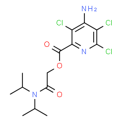ChemSpider 2D Image | 2-(Diisopropylamino)-2-oxoethyl 4-amino-3,5,6-trichloro-2-pyridinecarboxylate | C14H18Cl3N3O3