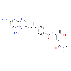 ChemSpider 2D Image | N~2~-(4-{[(2,4-Diamino-6-pteridinyl)methyl](methyl)amino}benzoyl)-N,N-dimethylglutamine | C22H27N9O4