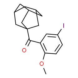 ChemSpider 2D Image | Adamantan-1-yl(5-iodo-2-methoxyphenyl)methanone | C18H21IO2