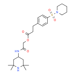 ChemSpider 2D Image | 2-Oxo-2-[(2,2,6,6-tetramethyl-4-piperidinyl)amino]ethyl 3-[4-(1-piperidinylsulfonyl)phenyl]propanoate | C25H39N3O5S