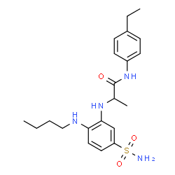 ChemSpider 2D Image | N~2~-[2-(Butylamino)-5-sulfamoylphenyl]-N-(4-ethylphenyl)alaninamide | C21H30N4O3S