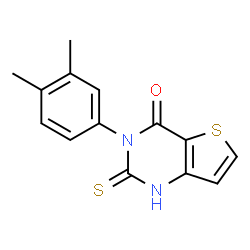 ChemSpider 2D Image | 3-(3,4-Dimethylphenyl)-2-thioxo-2,3-dihydrothieno[3,2-d]pyrimidin-4(1H)-one | C14H12N2OS2