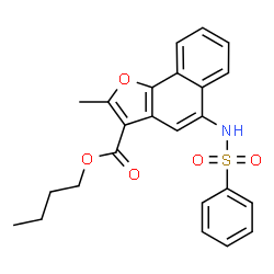 ChemSpider 2D Image | Butyl 2-methyl-5-[(phenylsulfonyl)amino]naphtho[1,2-b]furan-3-carboxylate | C24H23NO5S