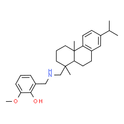 ChemSpider 2D Image | 2-[(Abieta-8,11,13-trien-18-ylamino)methyl]-6-methoxyphenol | C28H39NO2