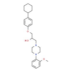ChemSpider 2D Image | 1-(4-Cyclohexylphenoxy)-3-[4-(2-methoxyphenyl)-1-piperazinyl]-2-propanol | C26H36N2O3
