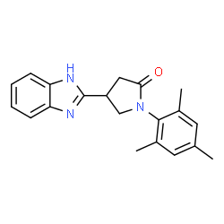 ChemSpider 2D Image | 4-(1H-Benzimidazol-2-yl)-1-mesityl-2-pyrrolidinone | C20H21N3O