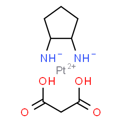 ChemSpider 2D Image | Platinum(2+) 1,2-cyclopentanediyldiazanide - malonic acid (1:1:1) | C8H14N2O4Pt