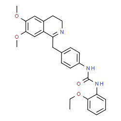 ChemSpider 2D Image | 1-{4-[(6,7-Dimethoxy-3,4-dihydro-1-isoquinolinyl)methyl]phenyl}-3-(2-ethoxyphenyl)urea | C27H29N3O4
