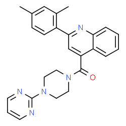 ChemSpider 2D Image | [2-(2,4-Dimethylphenyl)-4-quinolinyl][4-(2-pyrimidinyl)-1-piperazinyl]methanone | C26H25N5O