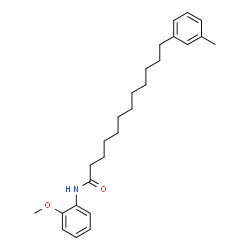 ChemSpider 2D Image | N-(2-Methoxyphenyl)-12-(3-methylphenyl)dodecanamide | C26H37NO2