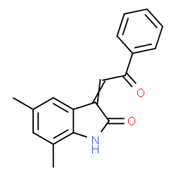 ChemSpider 2D Image | 5,7-Dimethyl-3-(2-oxo-2-phenylethylidene)-1,3-dihydro-2H-indol-2-one | C18H15NO2