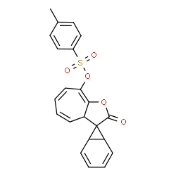 ChemSpider 2D Image | 2'-Oxo-3a'H-spiro[bicyclo[4.1.0]hepta-2,4-diene-7,3'-cyclohepta[b]furan]-8'-yl 4-methylbenzenesulfonate | C22H18O5S