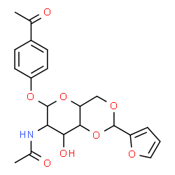 ChemSpider 2D Image | 4-Acetylphenyl 2-acetamido-2-deoxy-4,6-O-(2-furylmethylene)hexopyranoside | C21H23NO8